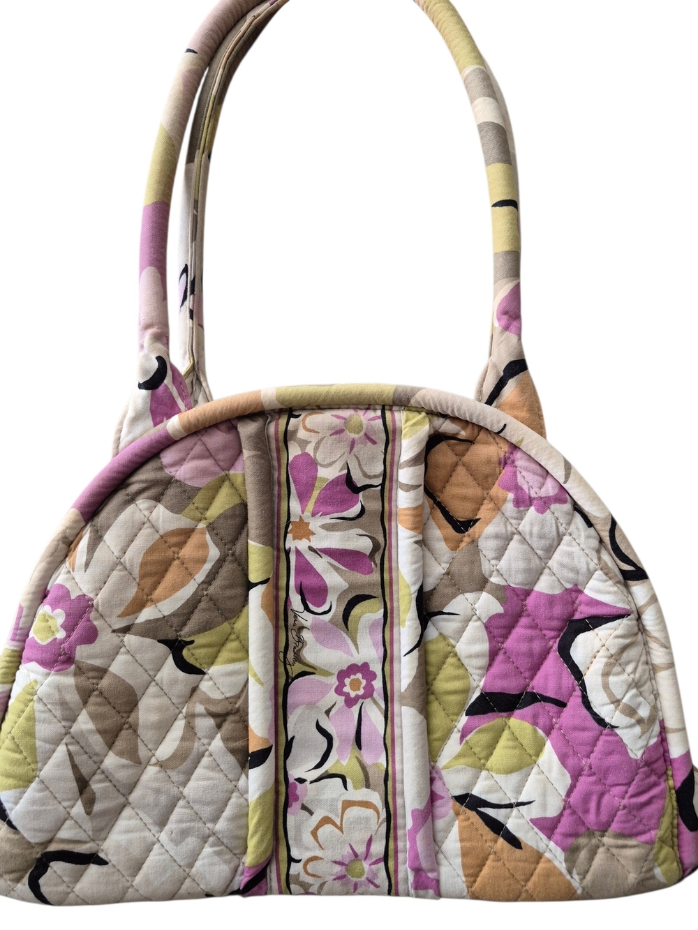 💕Vera Bradley Quilted Dome Shoulder Clutch Bag - Pink, Green & Tan💕